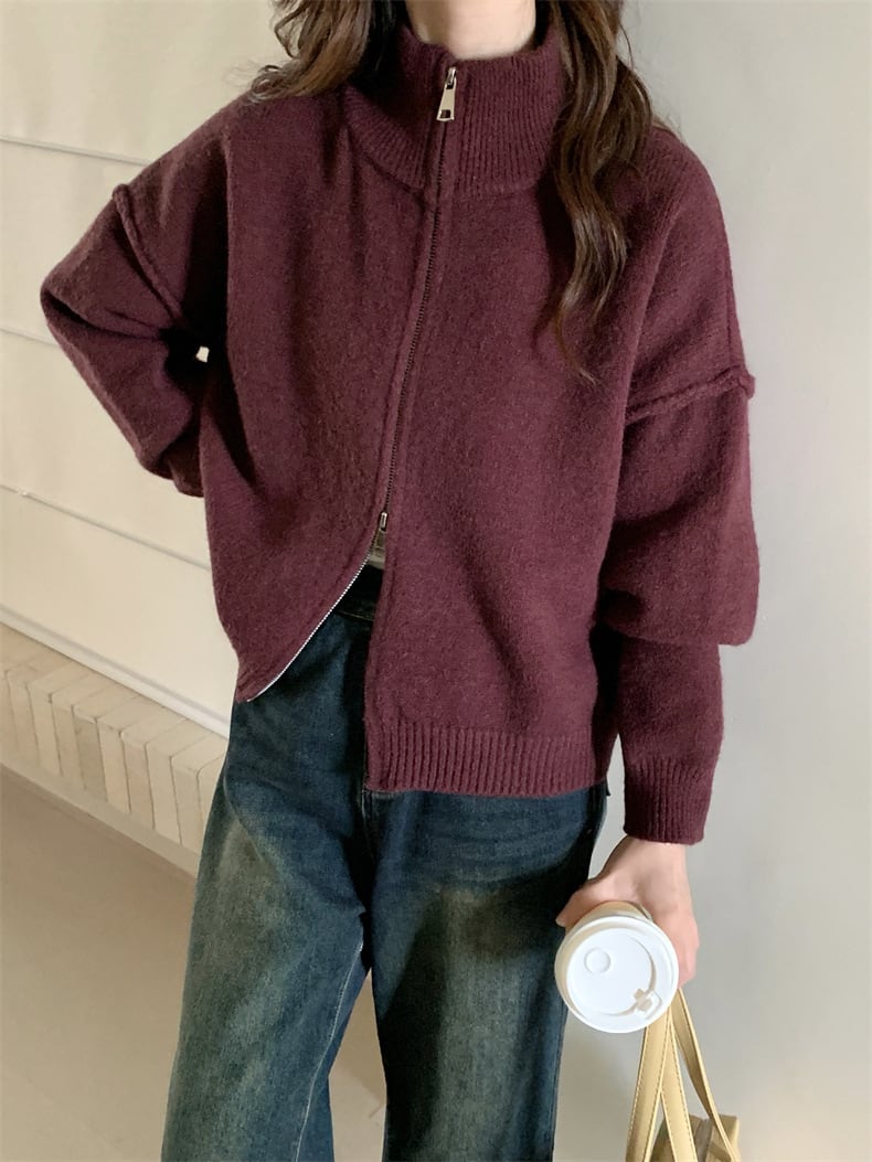 【outer】Wジップニットカーデ　M25985