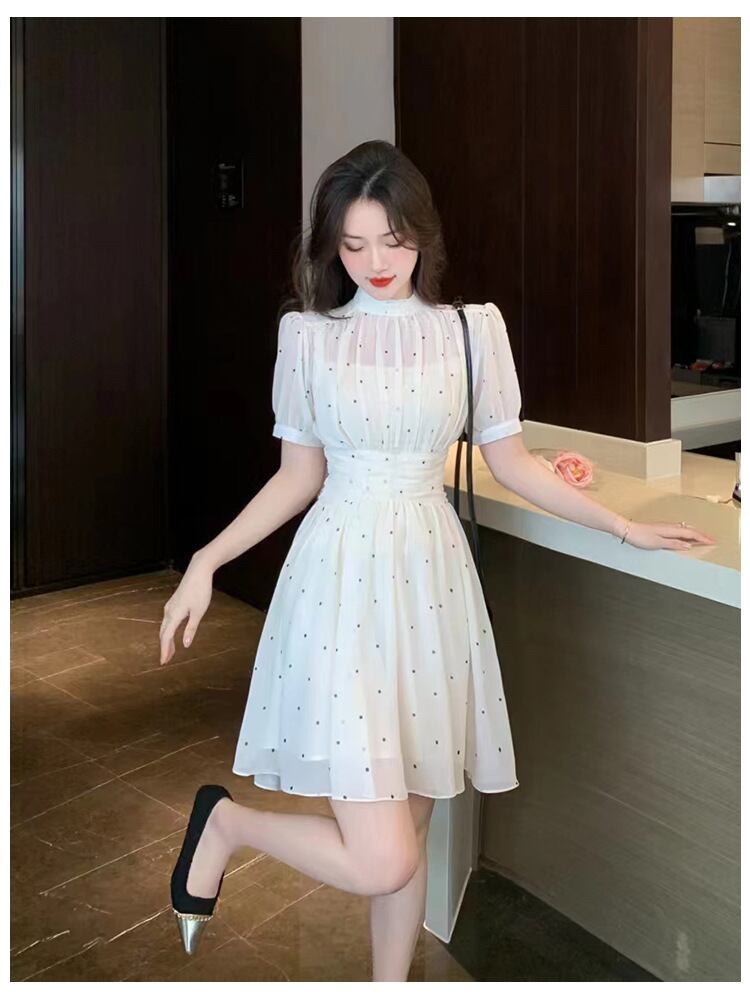 【dress】シフォンドット柄ワンピース G20653