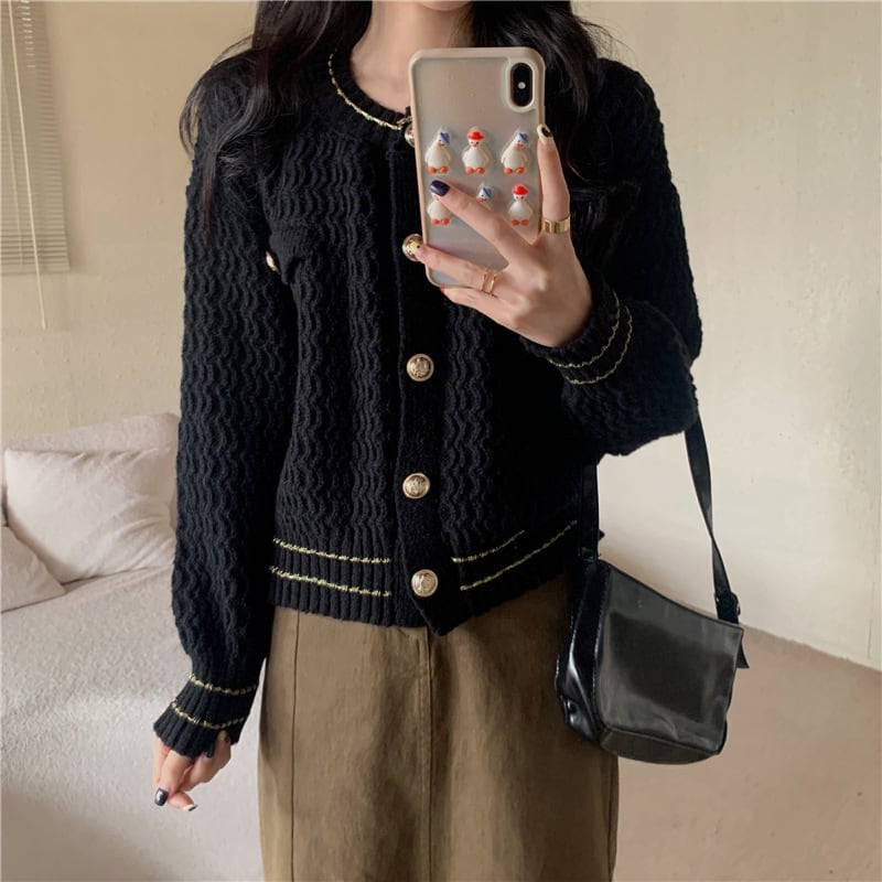【outer】クルーネックニットカーデ　M26153