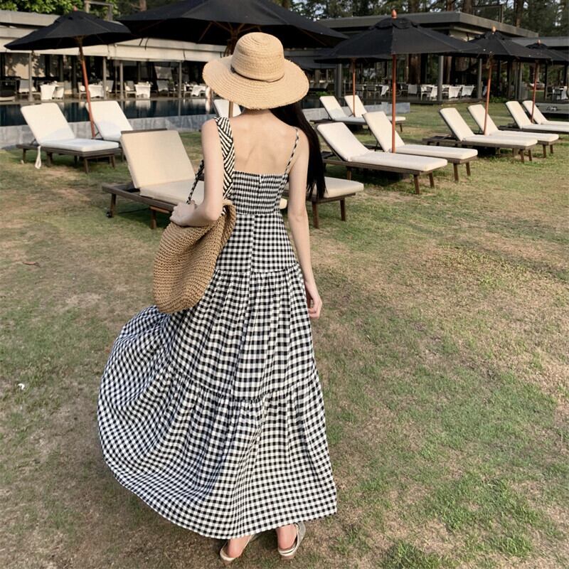 【dress】チェック柄キャミワンピース　M24918