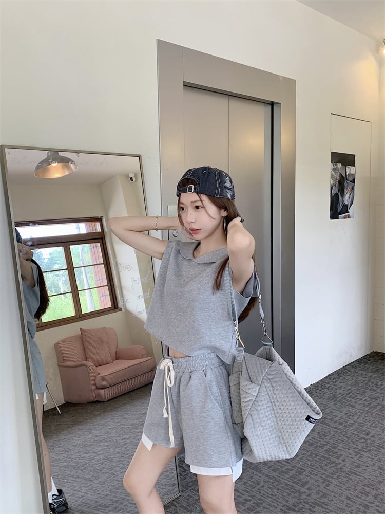 【set】Tシャツ×ショートパンツセット　M24037