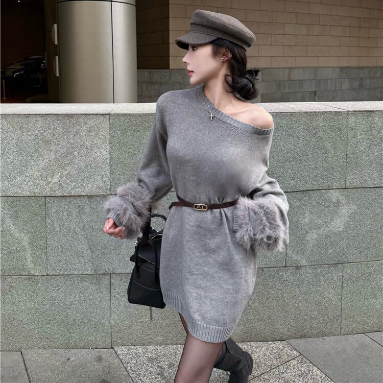 【dress】ファーニットワンピース　M28430