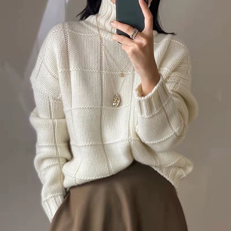 【tops】ハイネックニットセーター　M18312