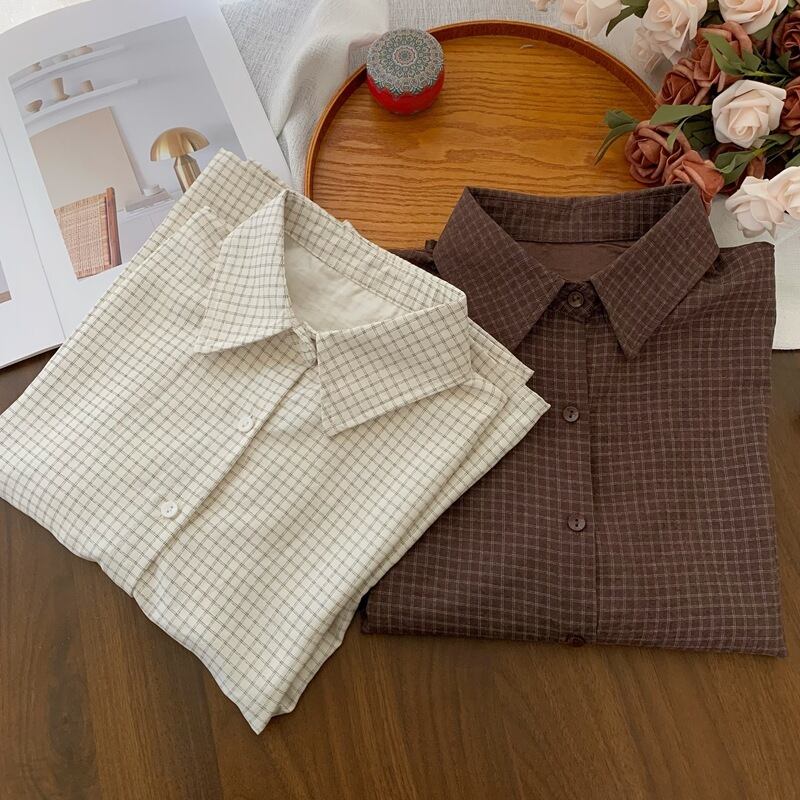 【tops】チェック柄シャツトップス　M29414