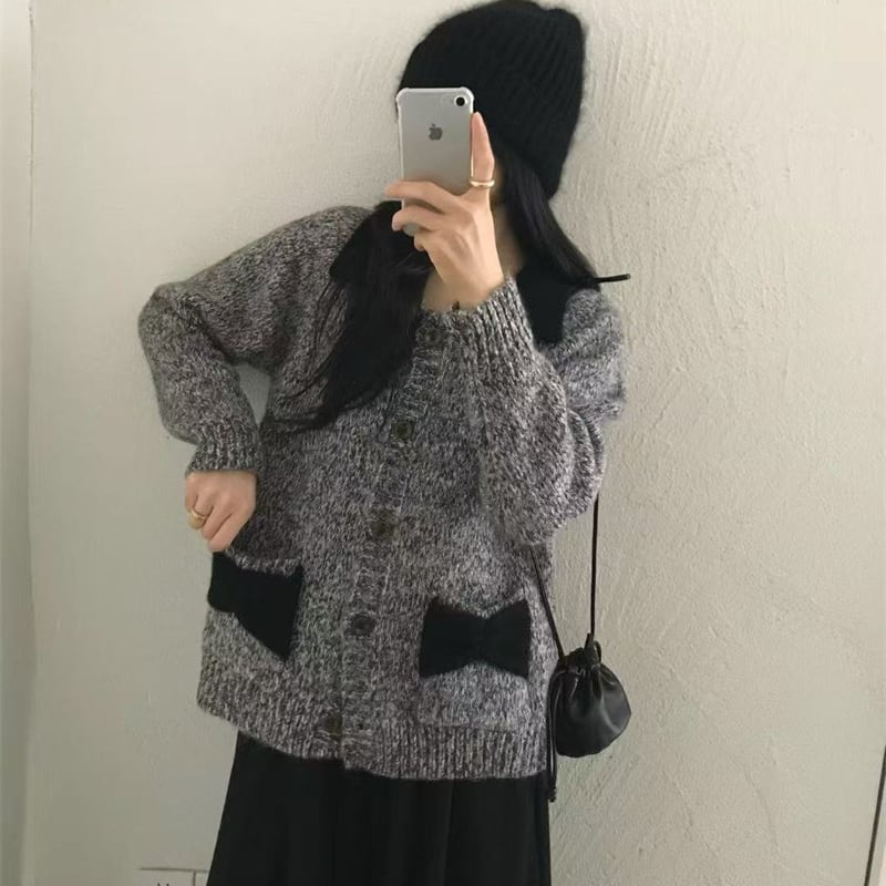 【outer】ニットカーディガン Q6998