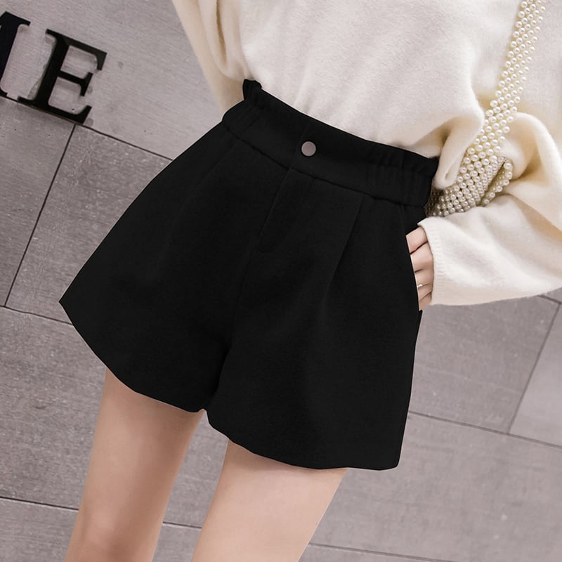 【bottoms】早い者勝ち!気質満点秋冬着痩せルーズオシャレAラインショートパンツ G3541