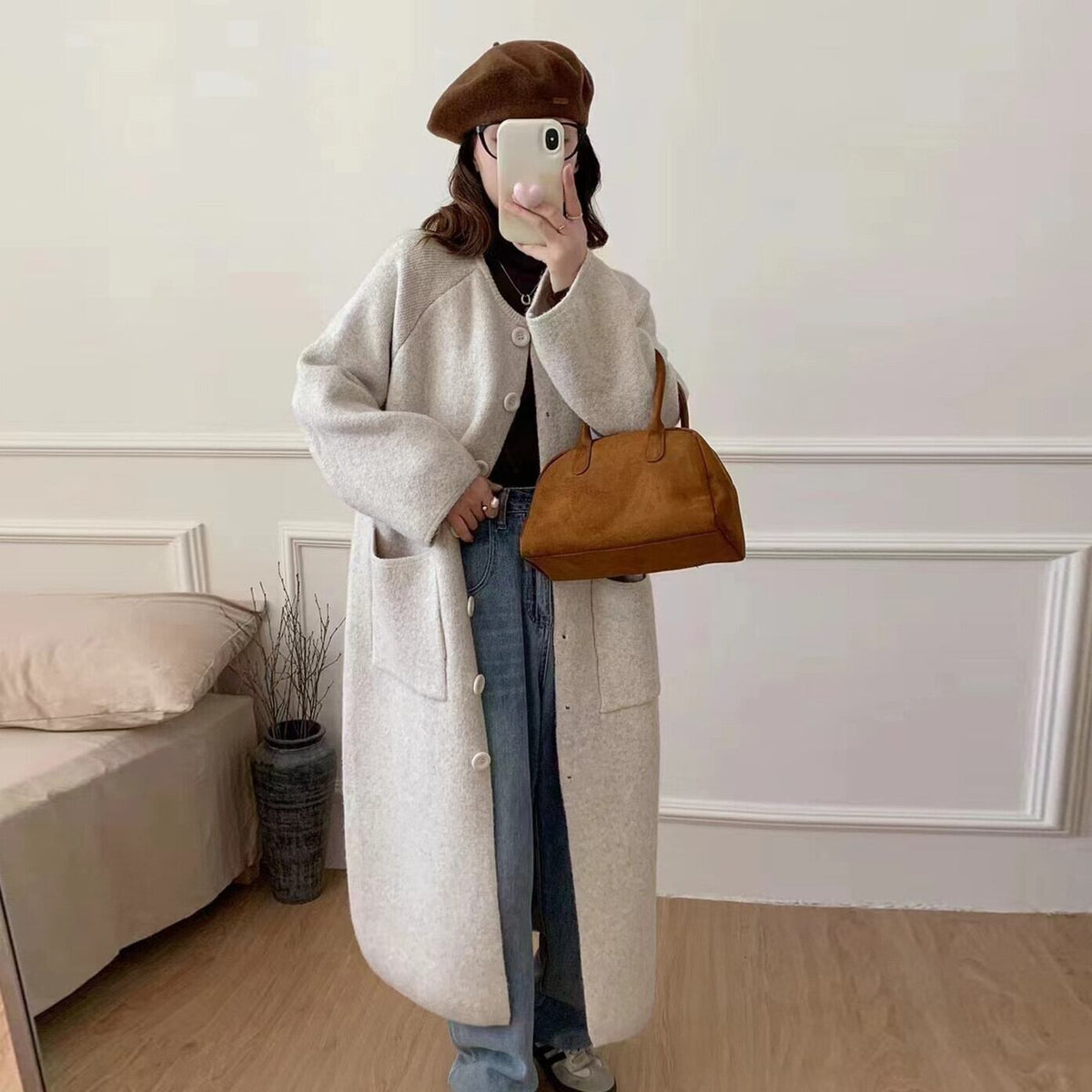 【outer】ロング丈ニットカーデ　M27282