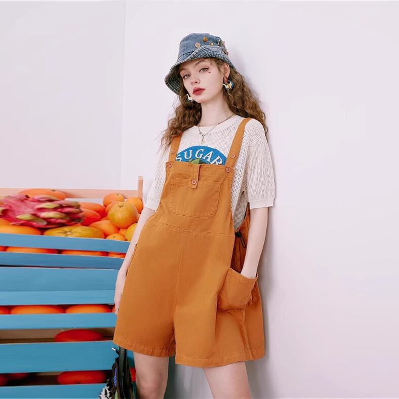 【bottoms】薄手デニムオーバーオールG20077