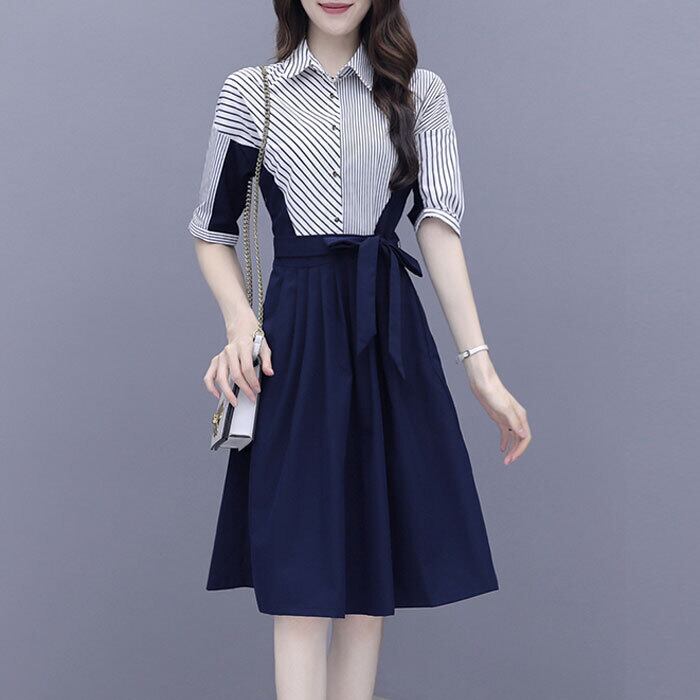 【dress】ファッションエレガント好感度UP!気質満点レトロ夏着痩せ ワンピース G0353