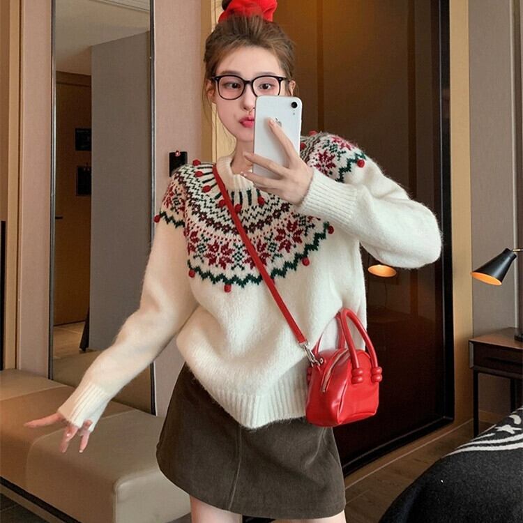 【tops】クルーネックニットセーター　M27119