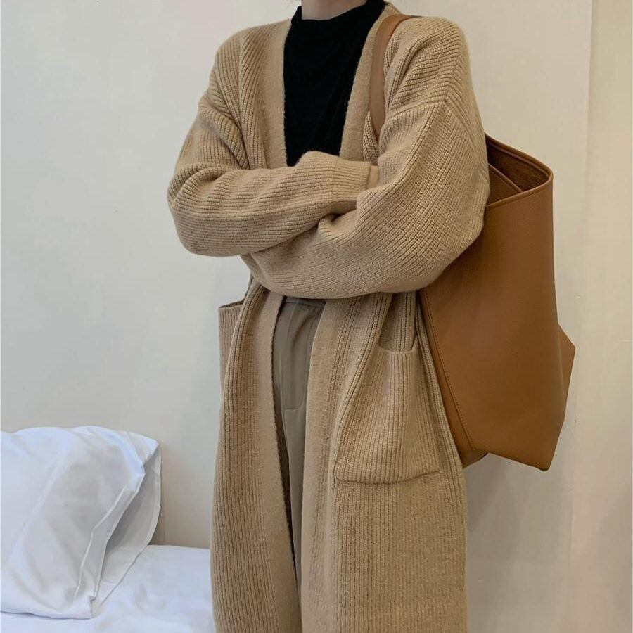 【outer】ロング丈ニットカーデ　M19145