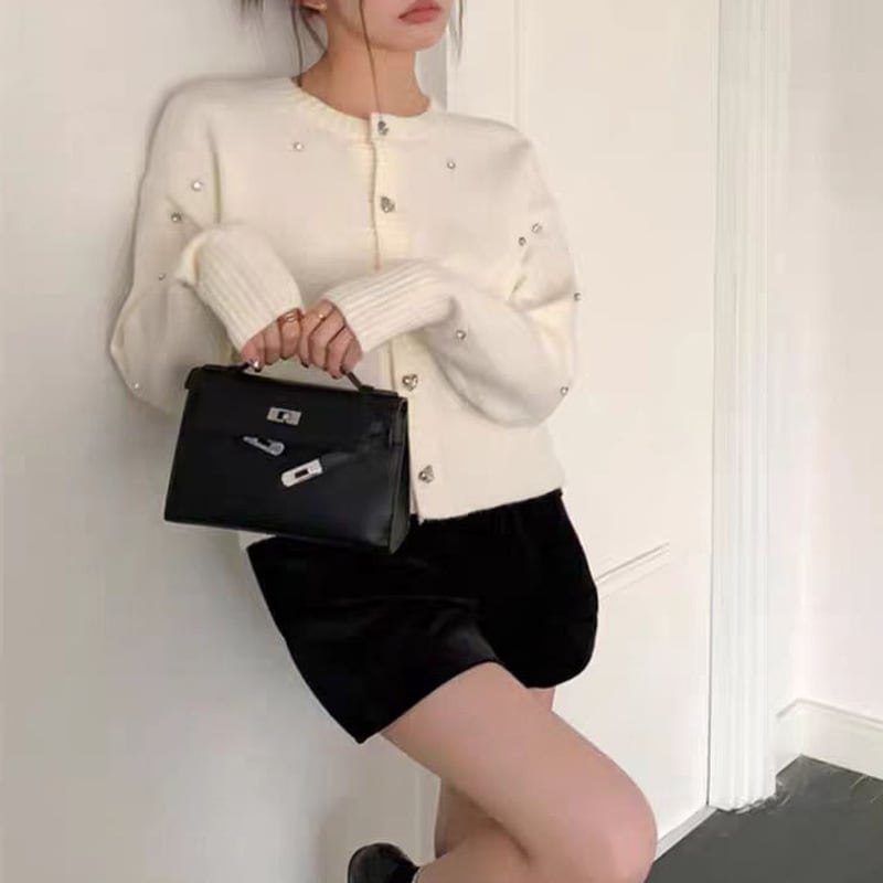 【outer】ビジューニットカーデ　M26285