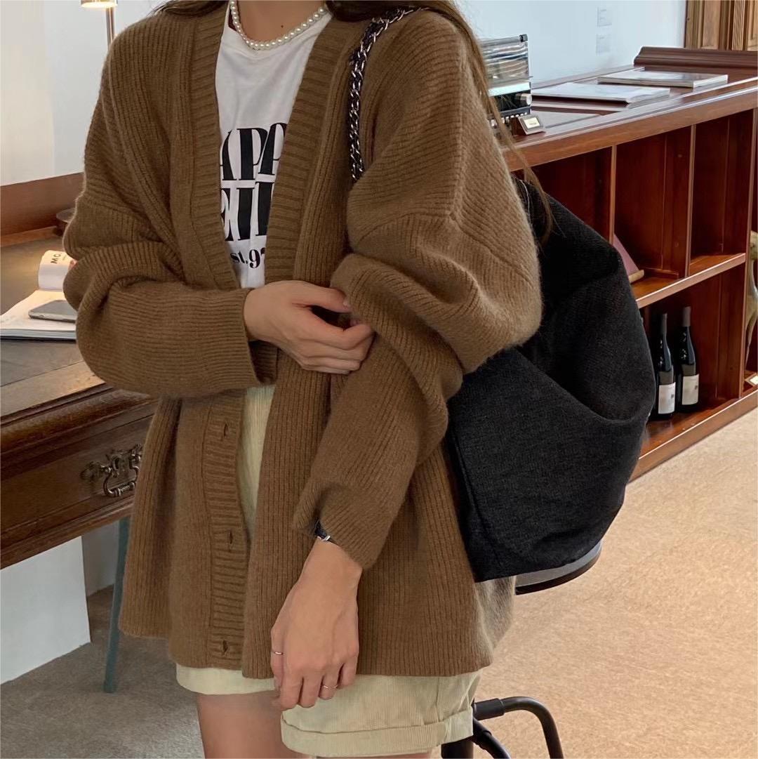 【outer】Vネックニットカーデ　M27242