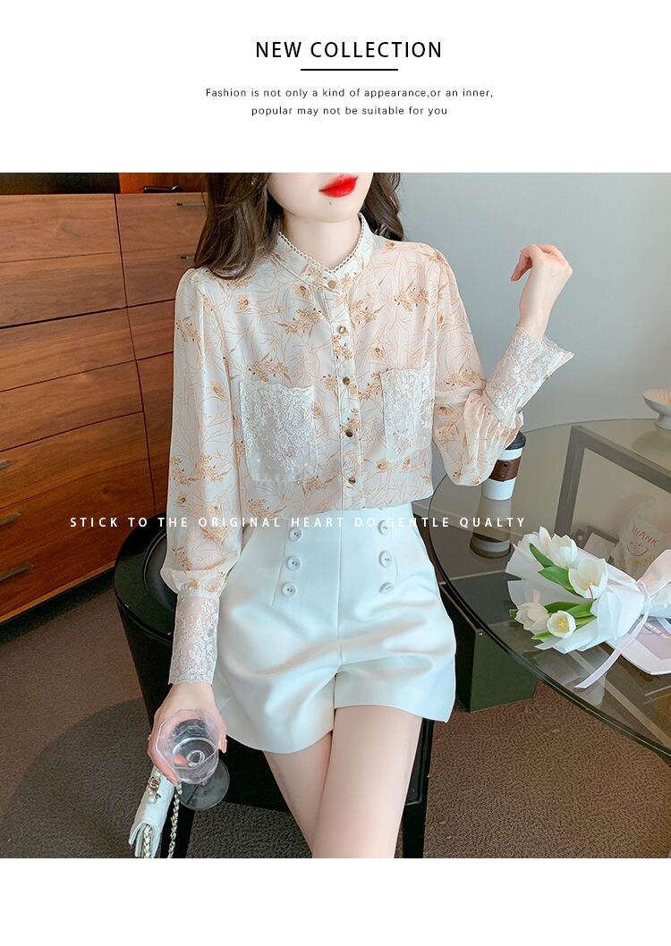 【tops】花柄シャツトップス　M18566