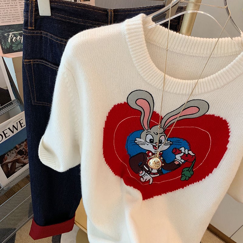 【tops】カートゥーンニットセーターG20161