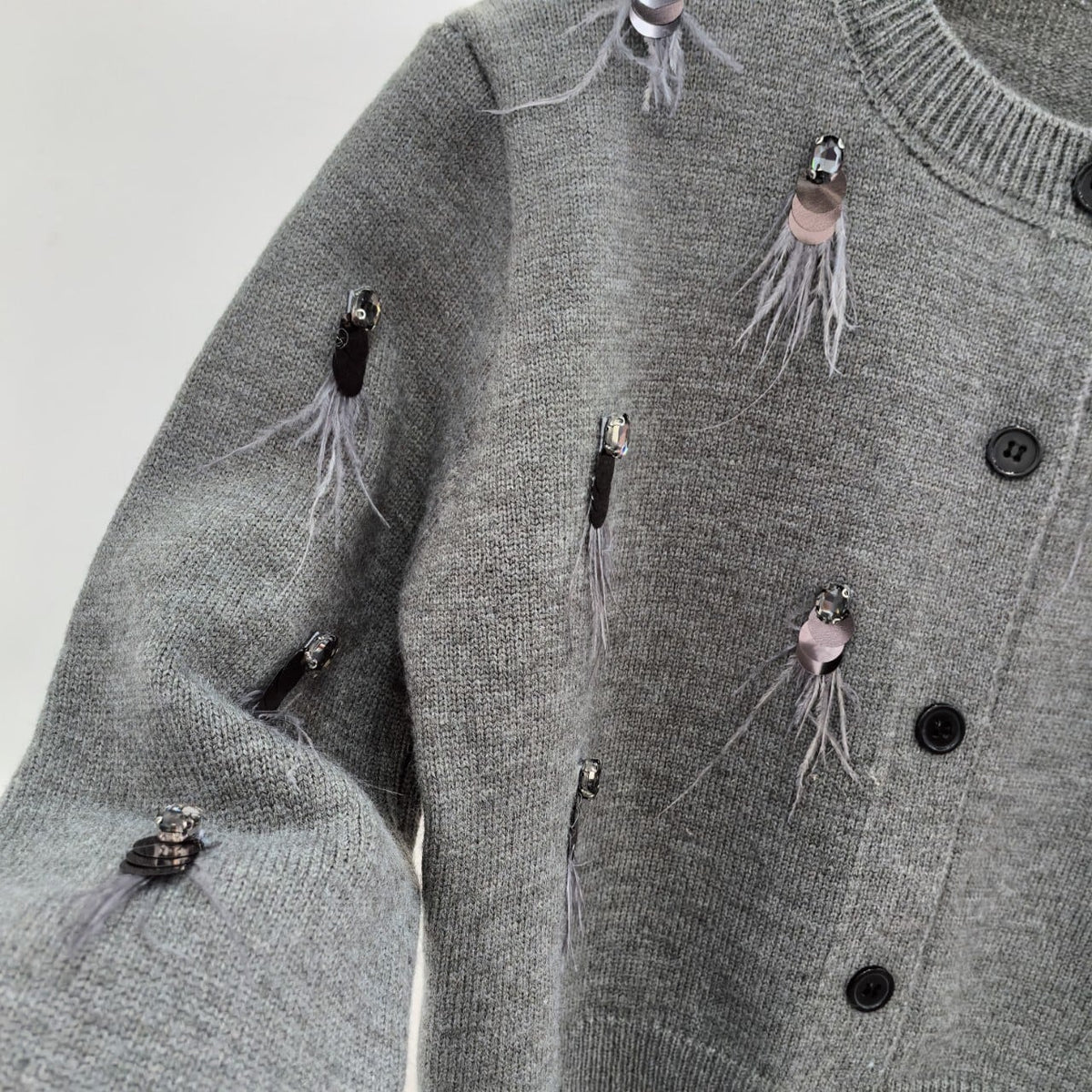 【outer】スパンコールニットカーデ　M26197