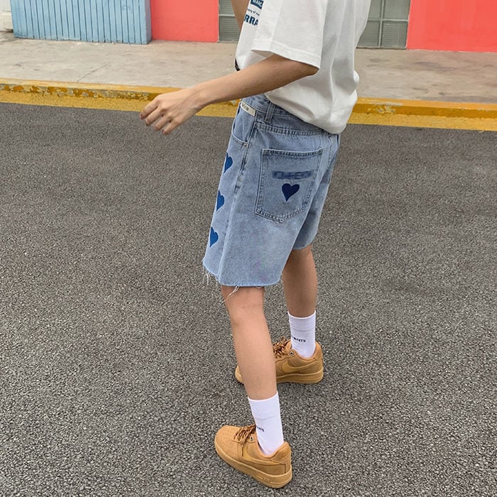 【bottoms】ハートデニムショートパンツG21294