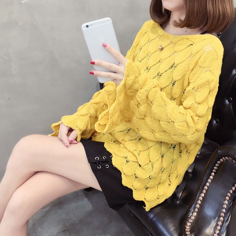 【tops】カットワークニットセーター　M18155