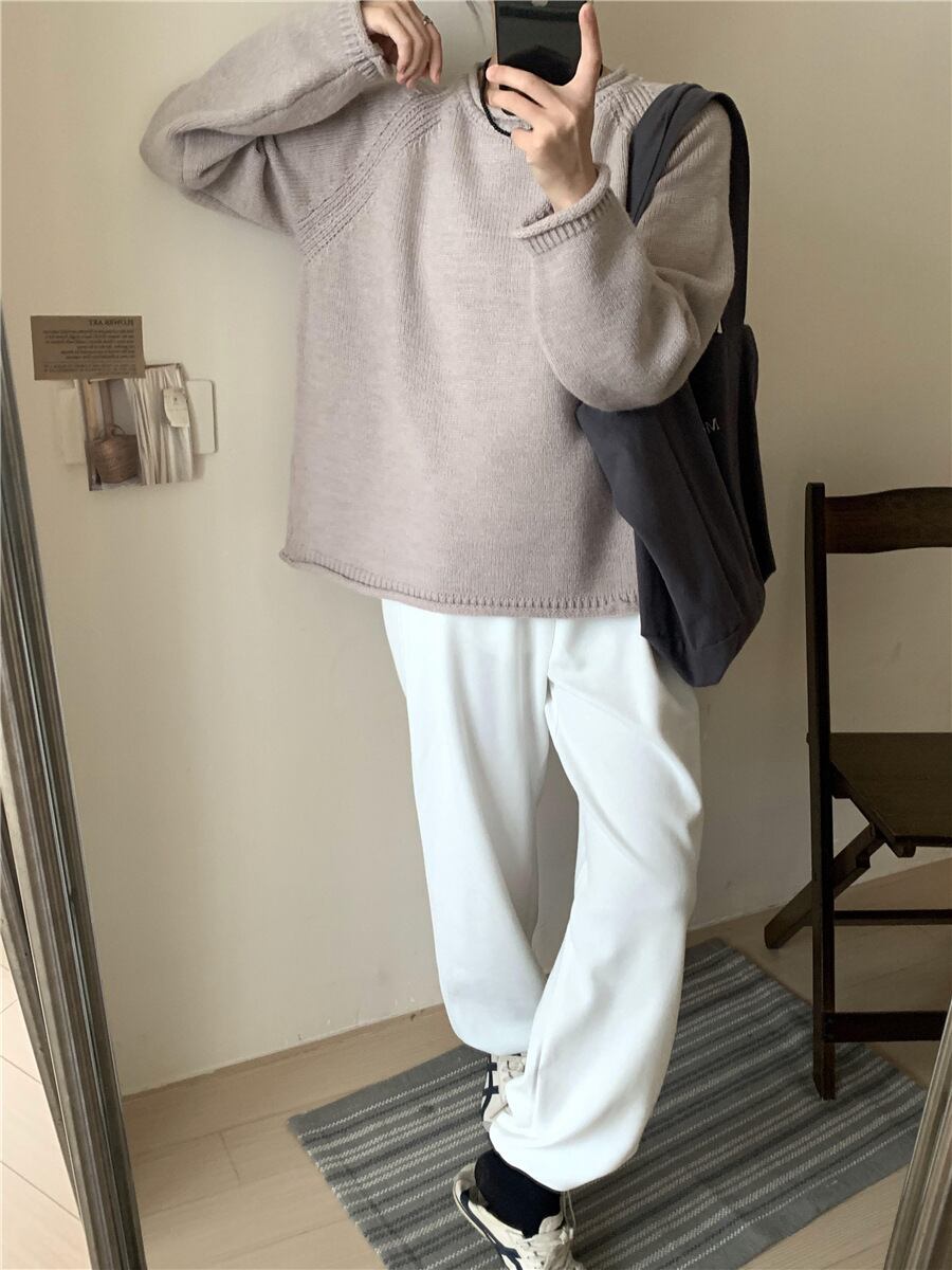 【tops】クルーネックニットセーター　M18672