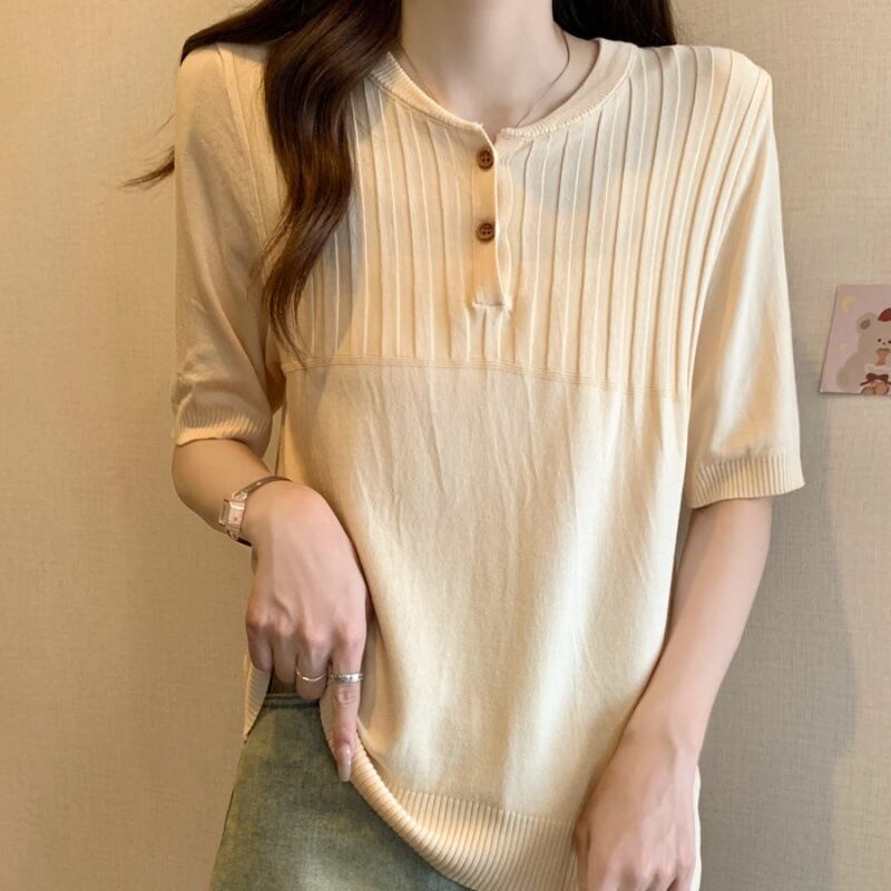 【tops】ニット薄手TシャツG21071