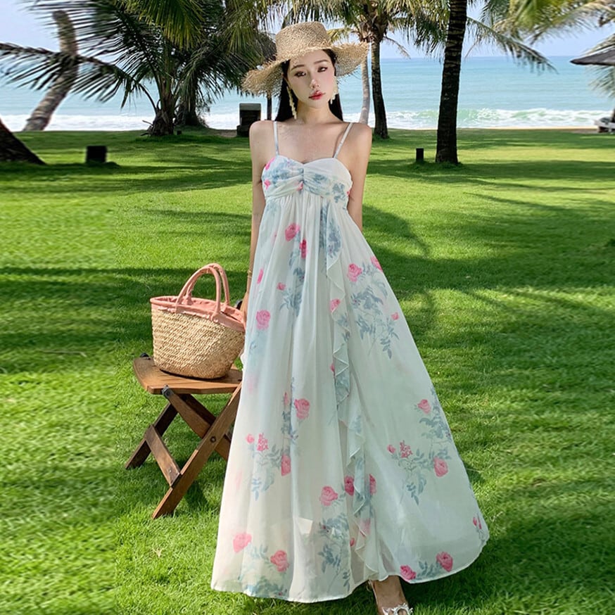 【dress】キャミ花柄ワンピース　M25302