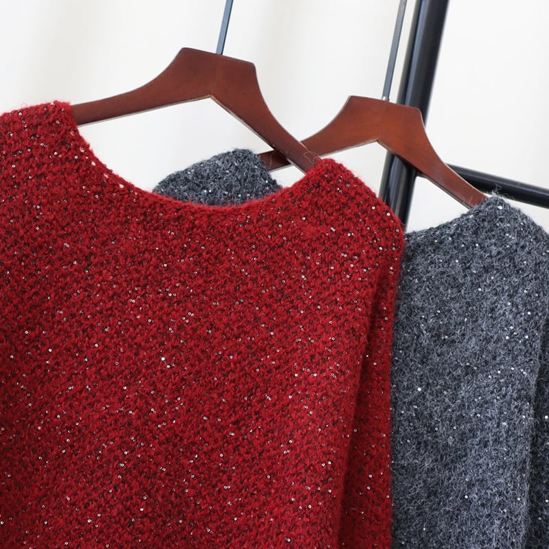 【tops】スパンコールニットセーター　M28566