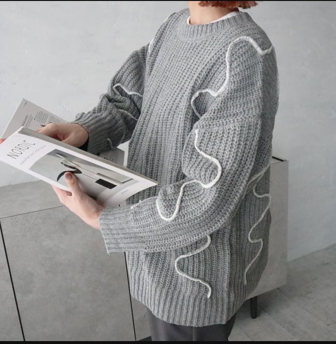 【tops】クルーネックニットセーター　M27084
