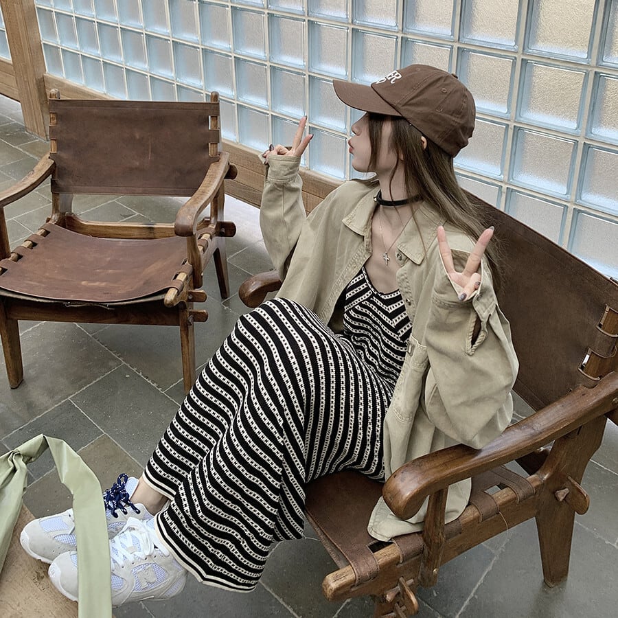 【set】シャツトップス×キャミワンピース　M25129