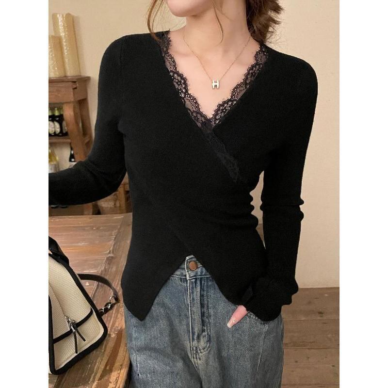 【tops】Vネックニットトップス　M19151