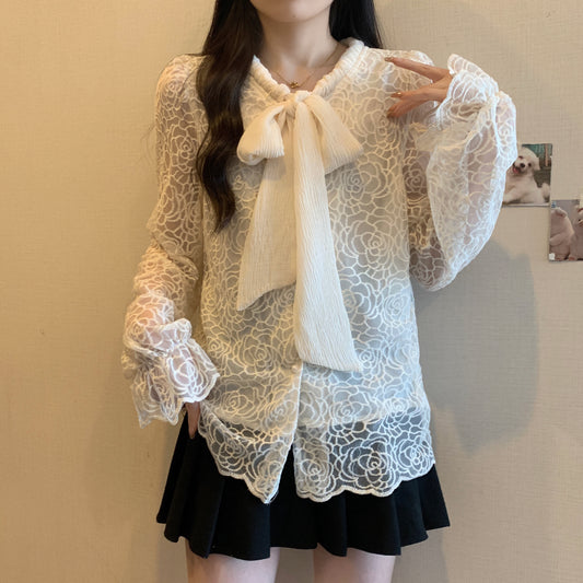 【tops】ファッションレースブラウスG23285