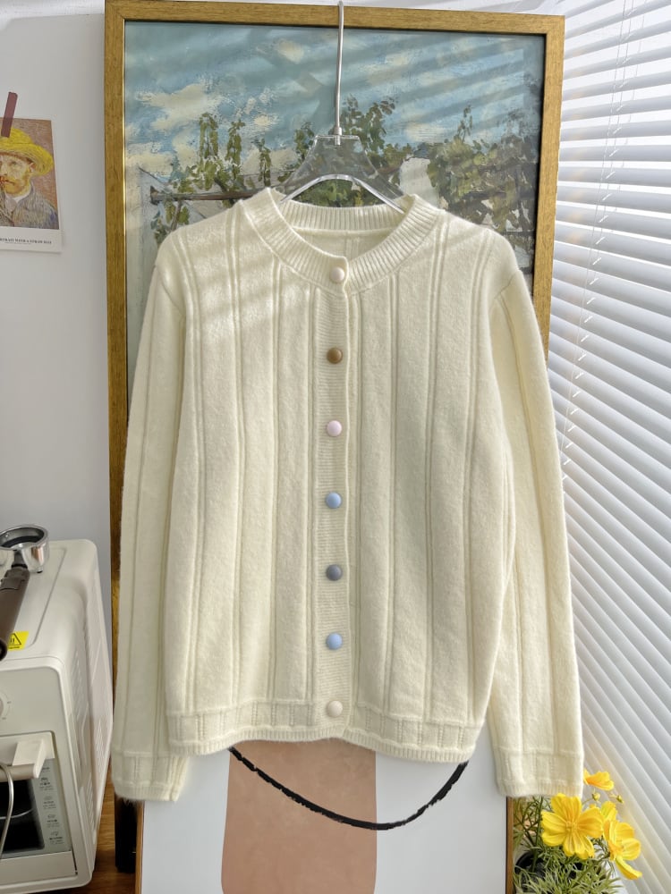 【outer】クルーネックニットカーデ　M28957