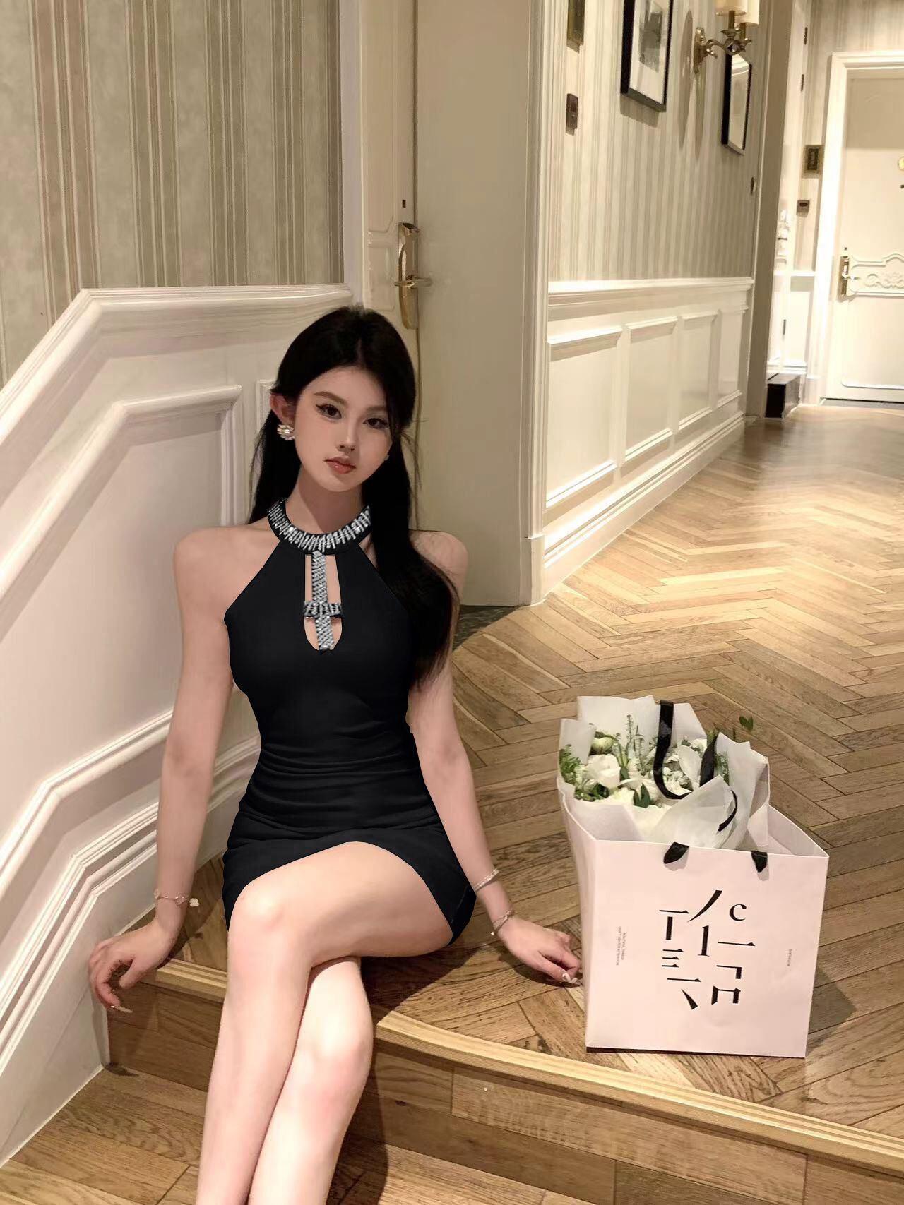 【dress】ホルターネックワンピース G21017