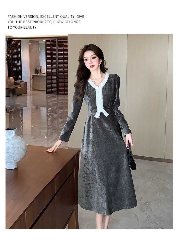 【dress】立体フラワーデートワンピース　M28255