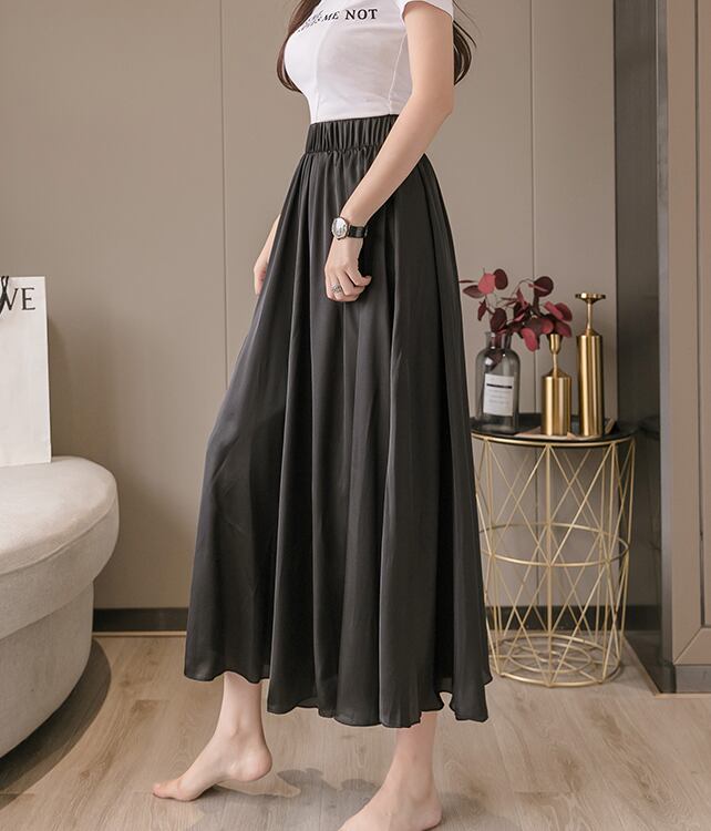 【bottoms】美感いっぱい無地合わせやすいハイウエストシンプルカジュアルガウチョパンツ