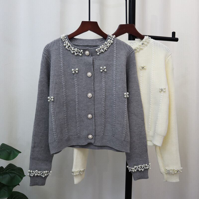 【outer】パールニットカーデ　M27592