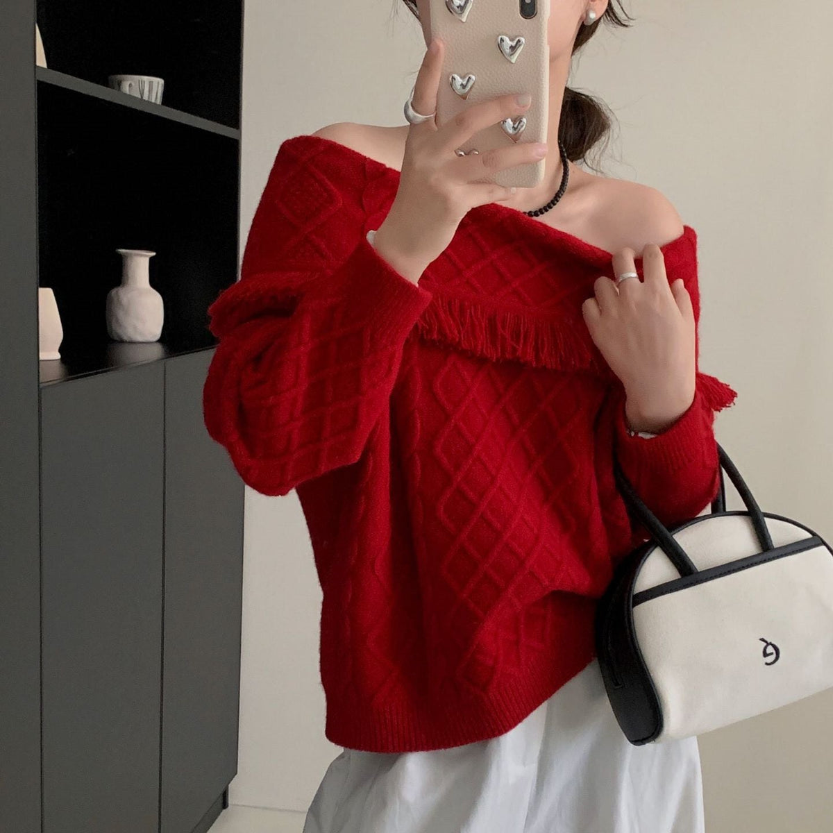 【tops】ボートネックニットセーター　M26280