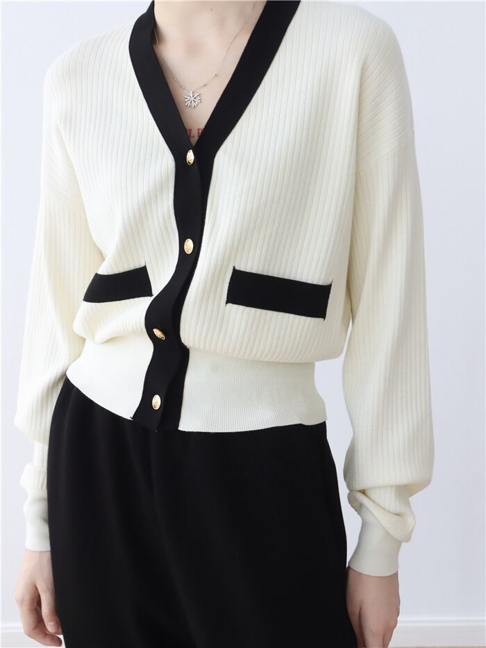 【outer】Vネックニットカーデ　M27234
