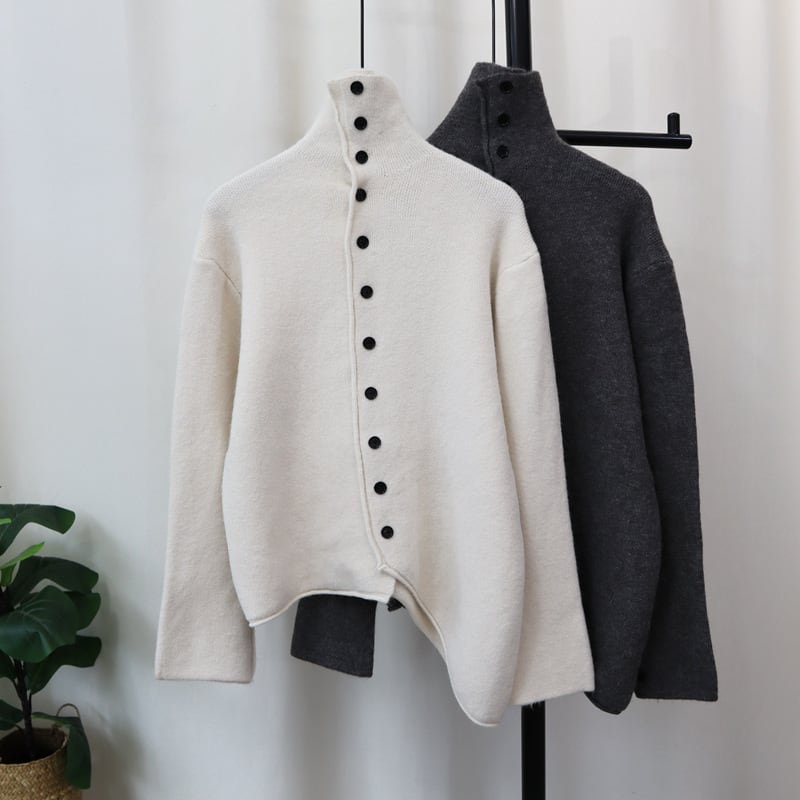 【outer】ボタンデザインニットカーデ　M26851