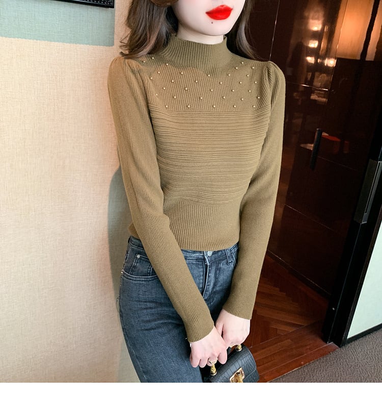 【tops】パールニットトップス　M27553
