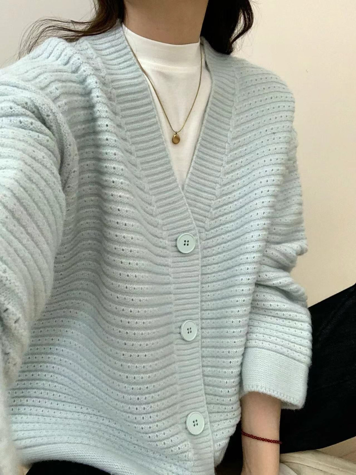 【outer】Vネックニットカーデ　M25863