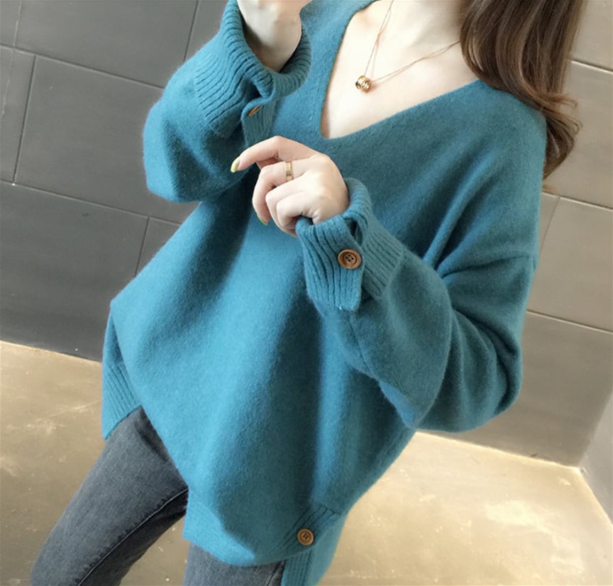 【tops】Vネックニットセーター　M28858