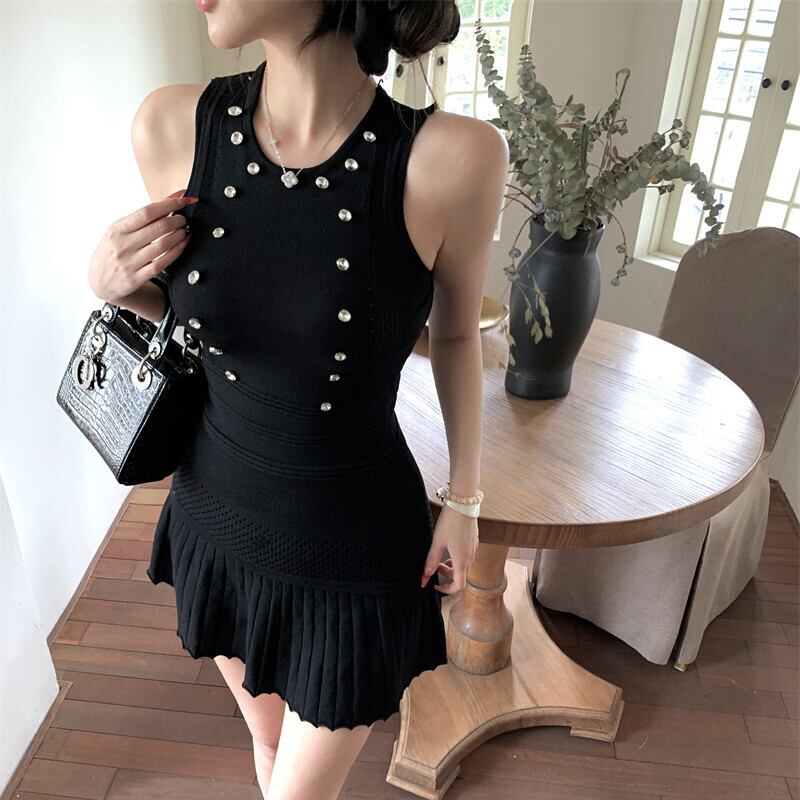 【dress】ノースリーブプリーツミニワンピース　M29821