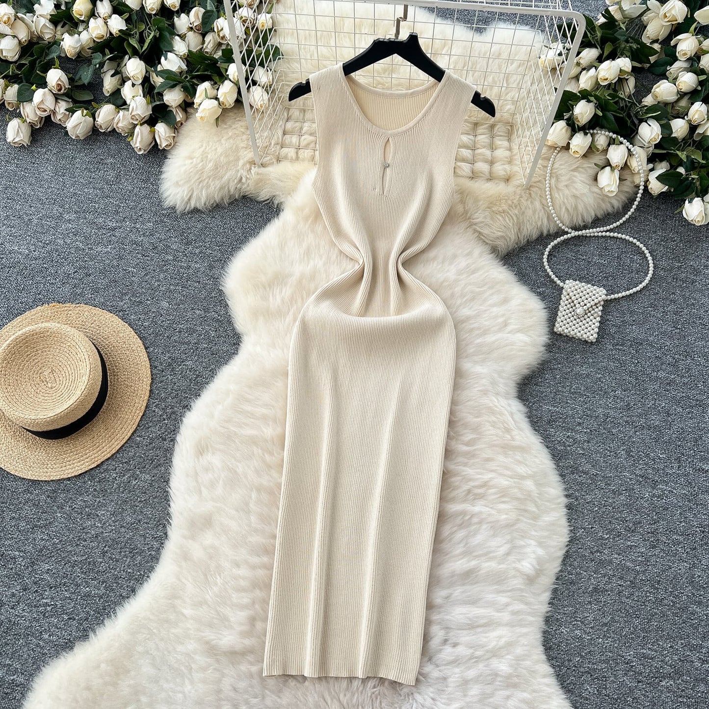【dress】ノースリーブニットワンピース　M29709