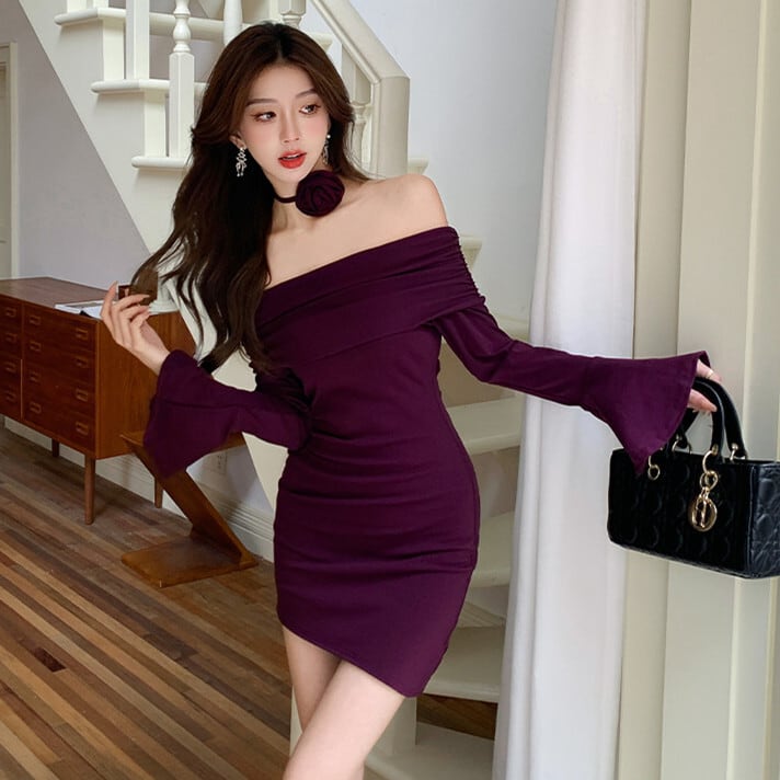 【dress】フレアスリーブワンピース　M29536