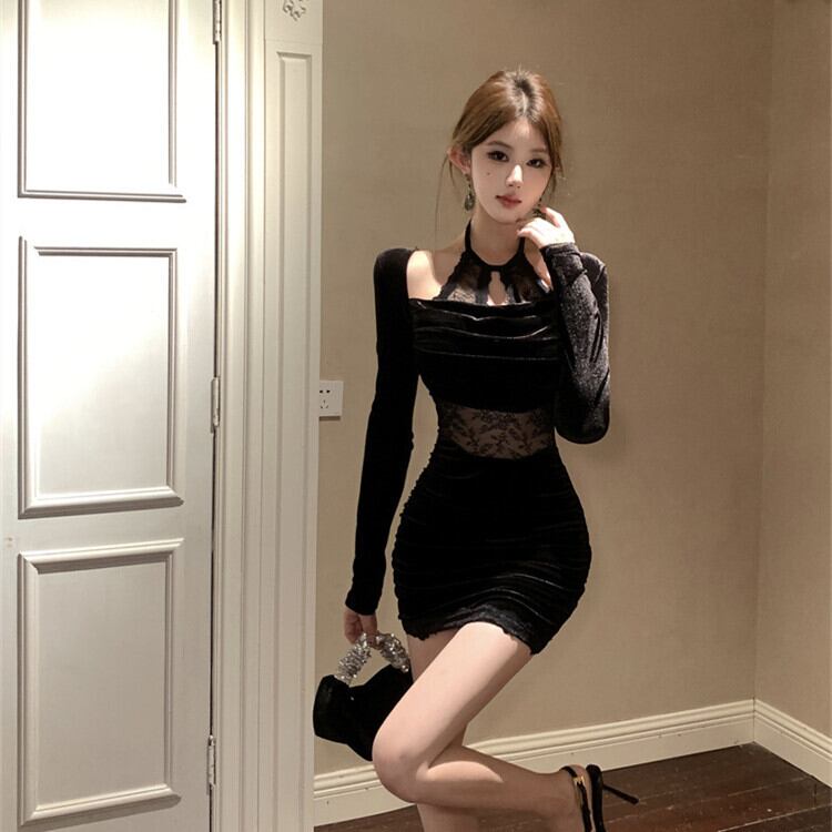 【dress】レースドッキングワンピース　M28511