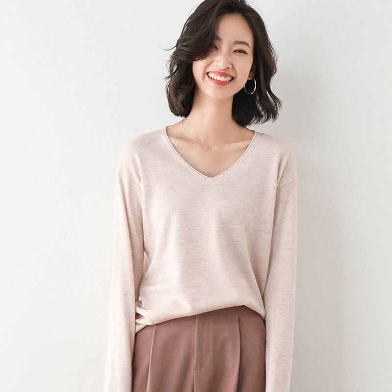 【tops】Vネックニットプルオーバー　M19161
