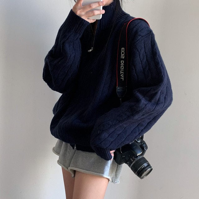【outer】ファスナーニットカーデ　M26046