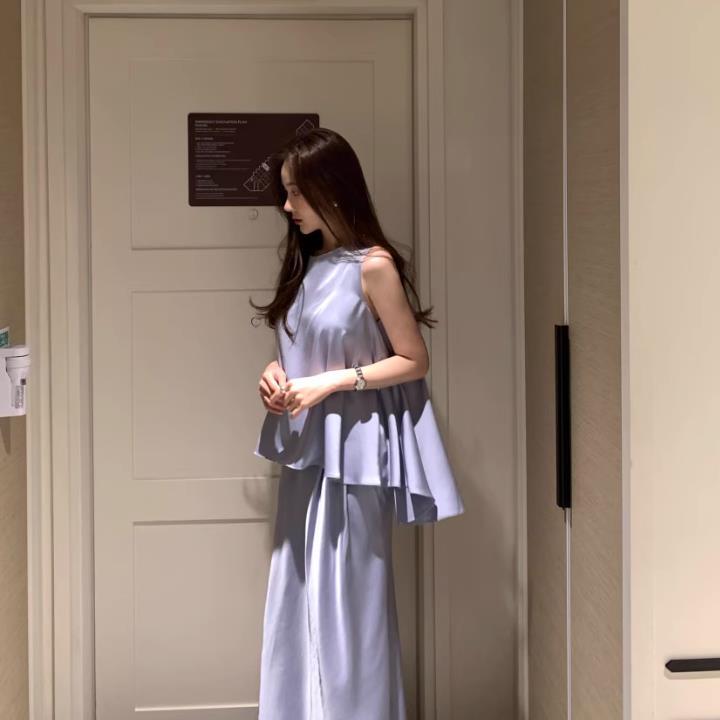 【set】イレギュラータンクトップ+スカート２点セットF7417