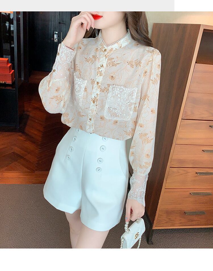 【tops】花柄シャツトップス　M18566