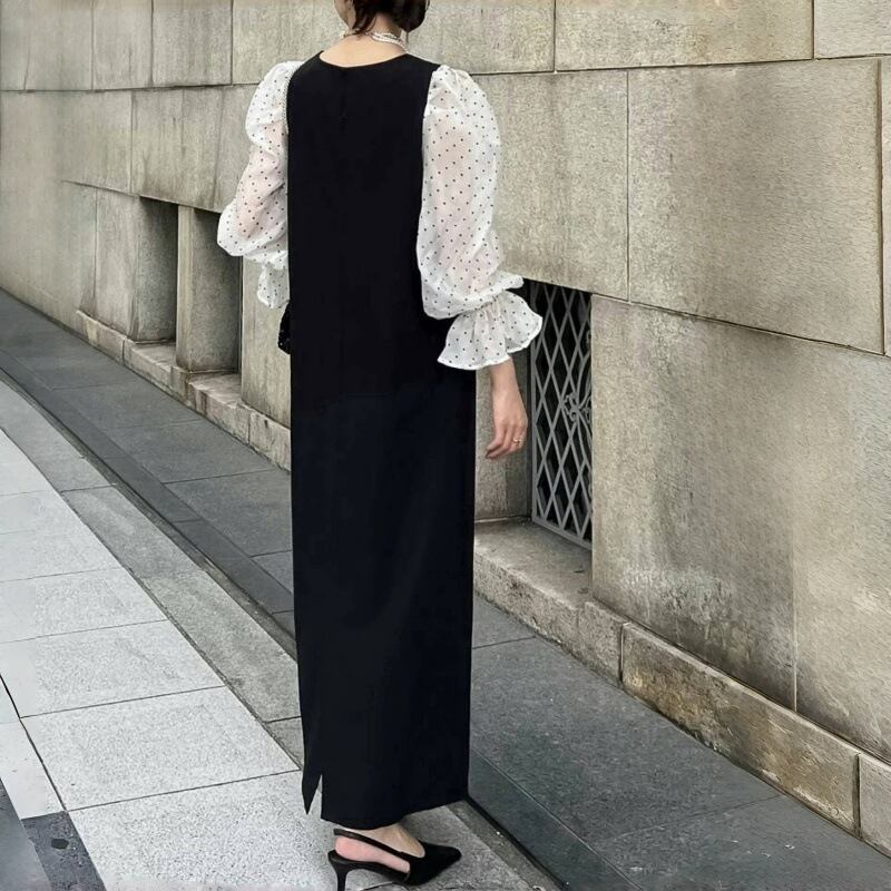 【dress】チュールコンビワンピース　M29875